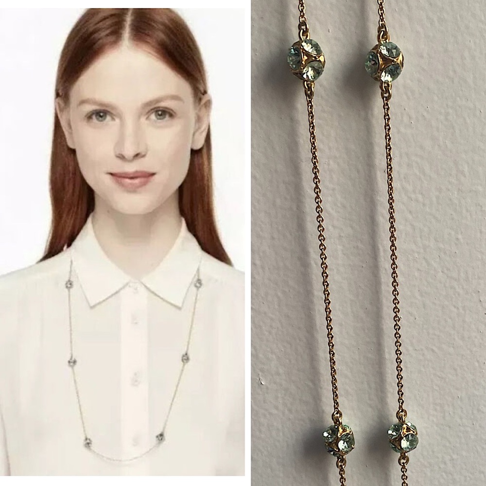 🗽Kate Spade Lady Marmalade Long Necklace Teal Blue jewel - Picture 2 of 6